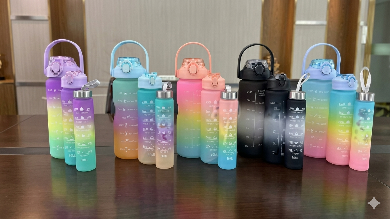 Set de 3 Botellas Plásticas (1,5L / 900ml / 300ml)