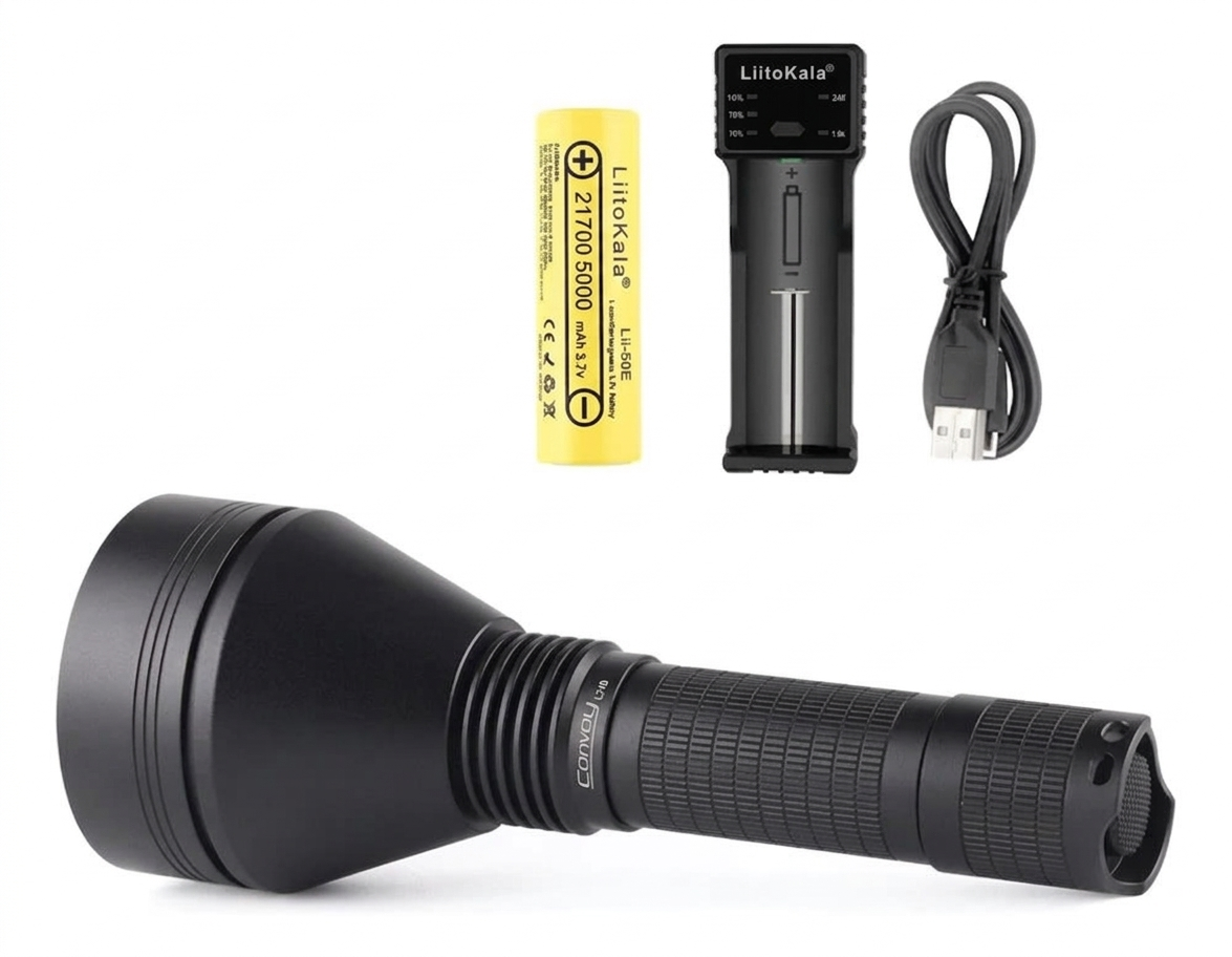 Linterna Convoy L21B Osram KW CSLPM1.GT + Batería 21700 + Cargador USB